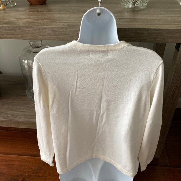 BFA Classics Vintage Ivory Cardigan With Pearl Detail  Petite Large - Picture 14 of 15